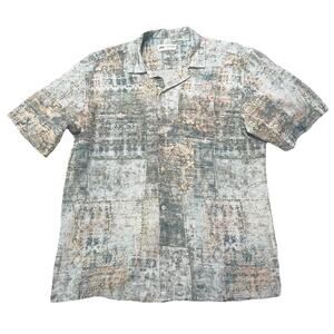 Zara Men's Short Sleeve Button Up Medium M Abstract Print Shirt